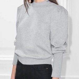 & Other Stories Puff Sleeve Sweatshirt- Size 4